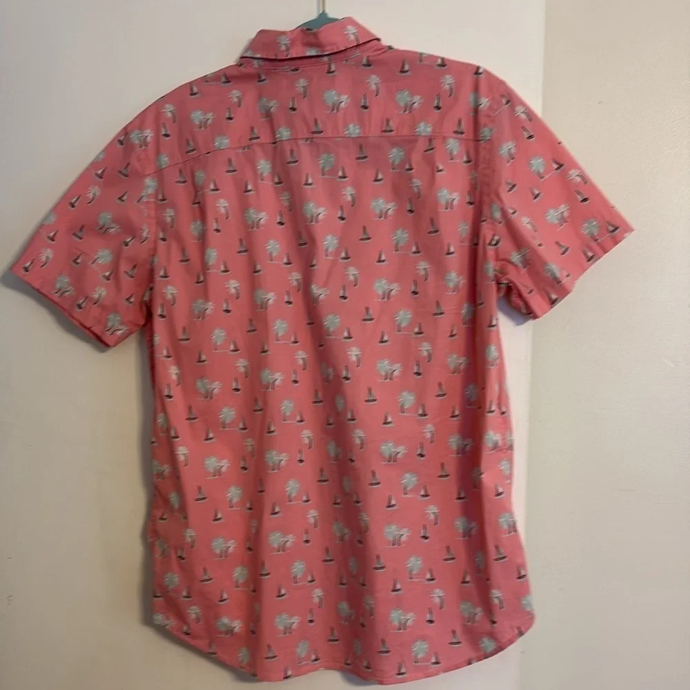 Hawker Rye Men's Pink Nautical Print short sleeve button down Shirt. Size M - Picture 5 of 9